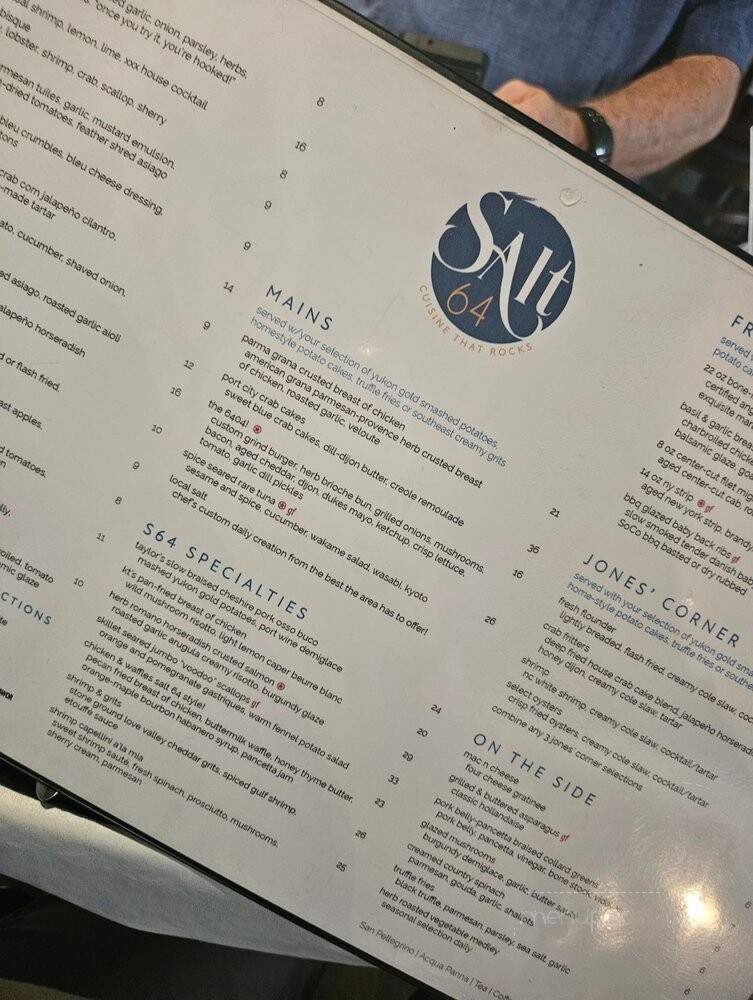 Salt 64 - Oak Island, NC menu_pic