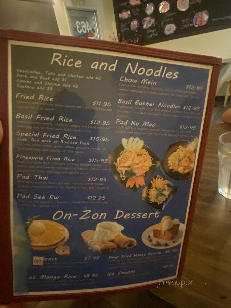 OnZon Thai Cuisine - Las Vegas, NV menu_pic