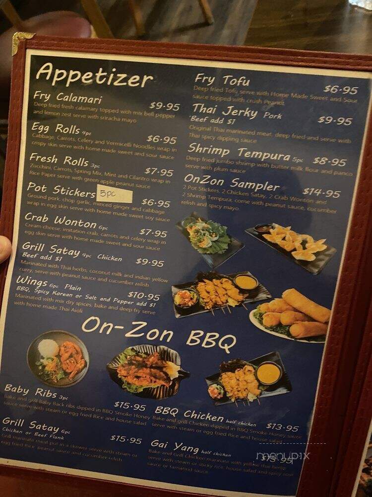 OnZon Thai Cuisine - Las Vegas, NV menu_pic