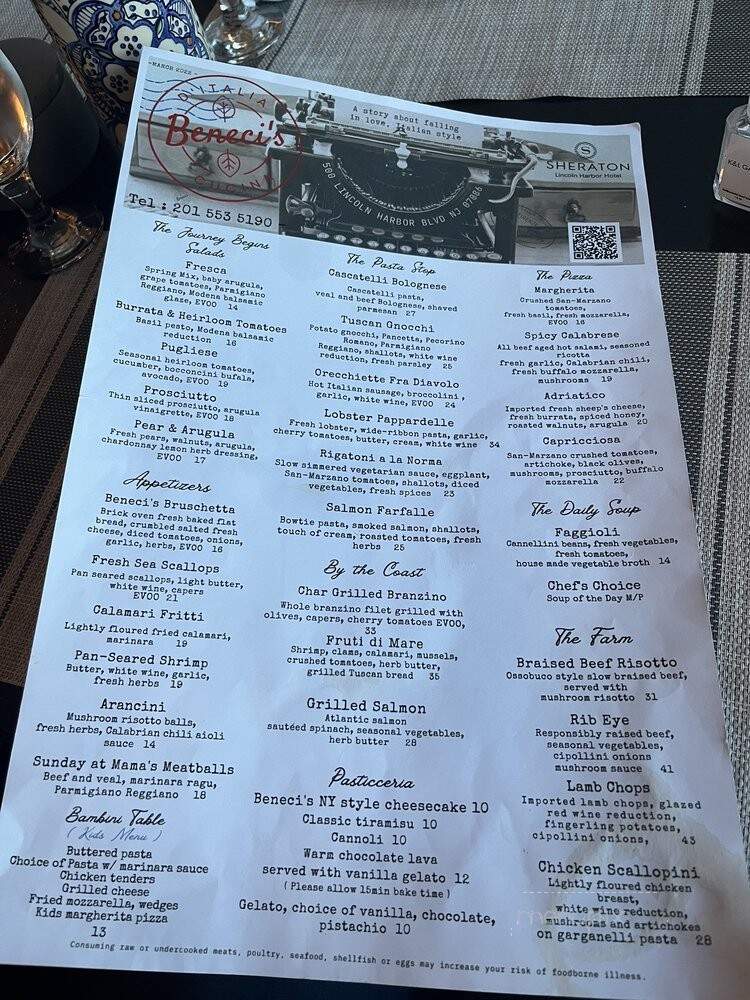 Beneci's - Weehawken, NJ menu_pic