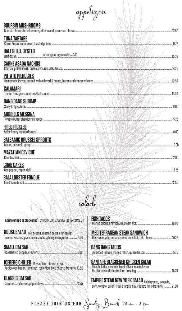Irina's Steak and Seafood - West Des Moines, IA menu_pic