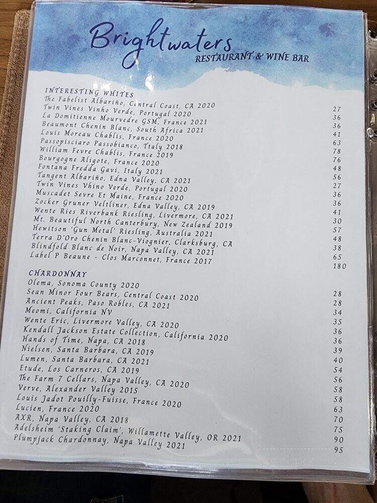 Brightwaters Wine Bar and Restaurant - Huntington Beach, CA menu_pic