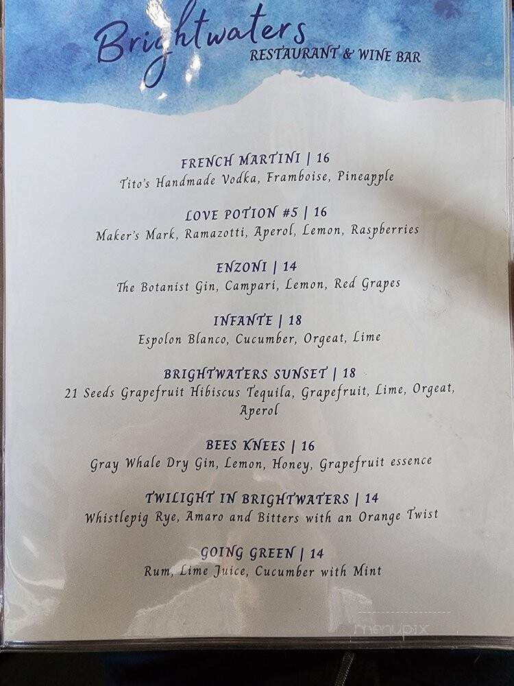 Brightwaters Wine Bar and Restaurant - Huntington Beach, CA menu_pic
