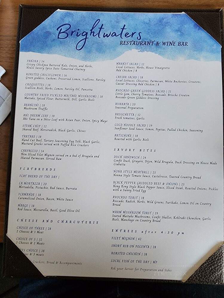 Brightwaters Wine Bar and Restaurant - Huntington Beach, CA menu_pic