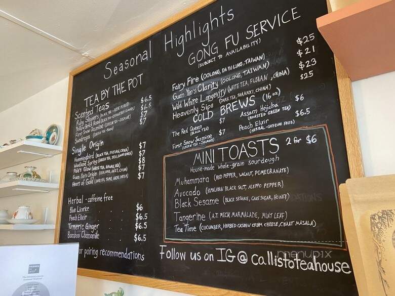 Callisto Tea House - Pasadena, CA menu_pic