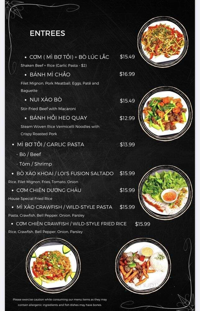 Loi's Kitchen - Garden Grove, CA menu_pic