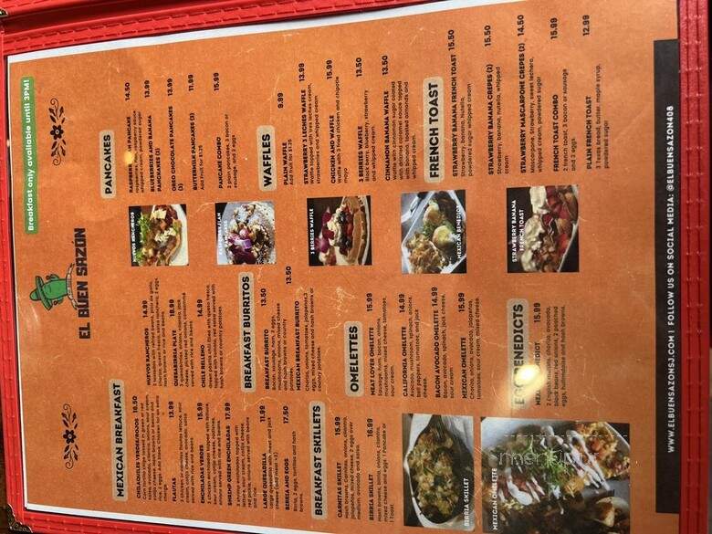 El Buen Sazon - San Jose, CA menu_pic