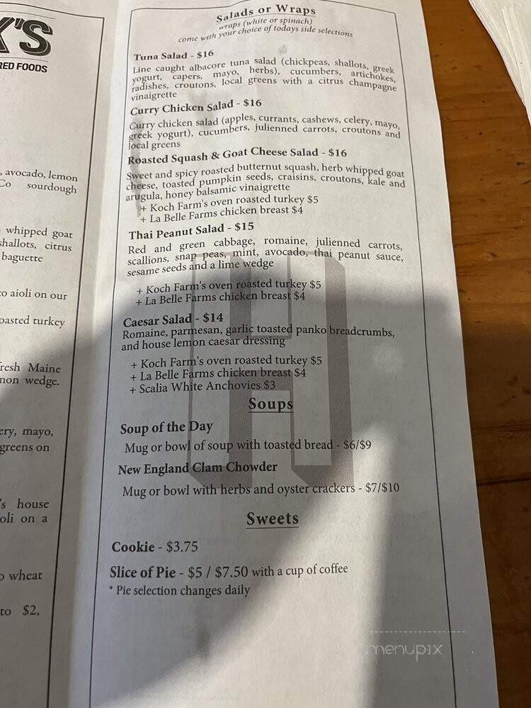 Hank's - Scarborough, ME menu_pic