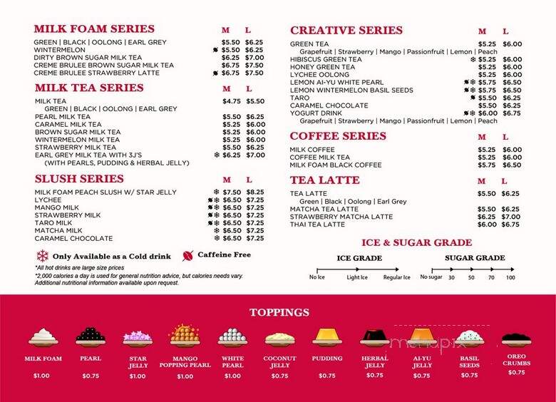 Gong Cha - Houston, TX menu_pic