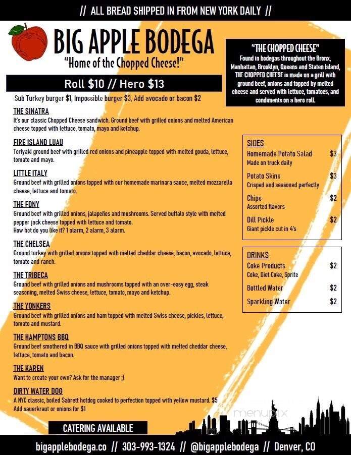 Big Apple Bodega - Denver, CO menu_pic