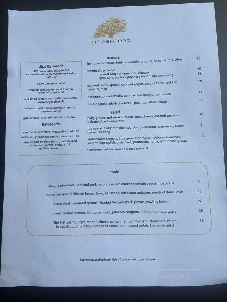The Ashford - Brookhaven, GA menu_pic