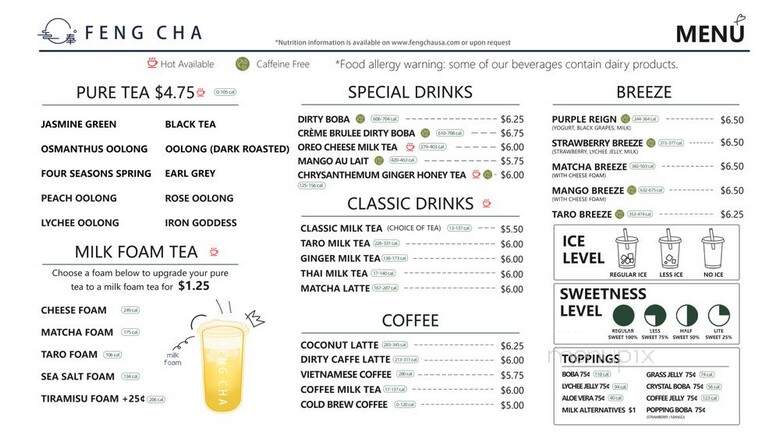 Feng Cha - New Orleans, LA menu_pic