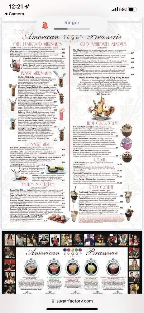 Sugar Factory - Detroit, MI menu_pic