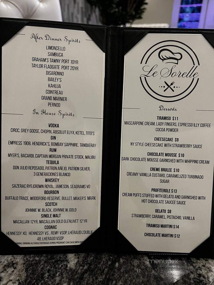 Le Sorelle Restaurant & Bar - Las Vegas, NV menu_pic