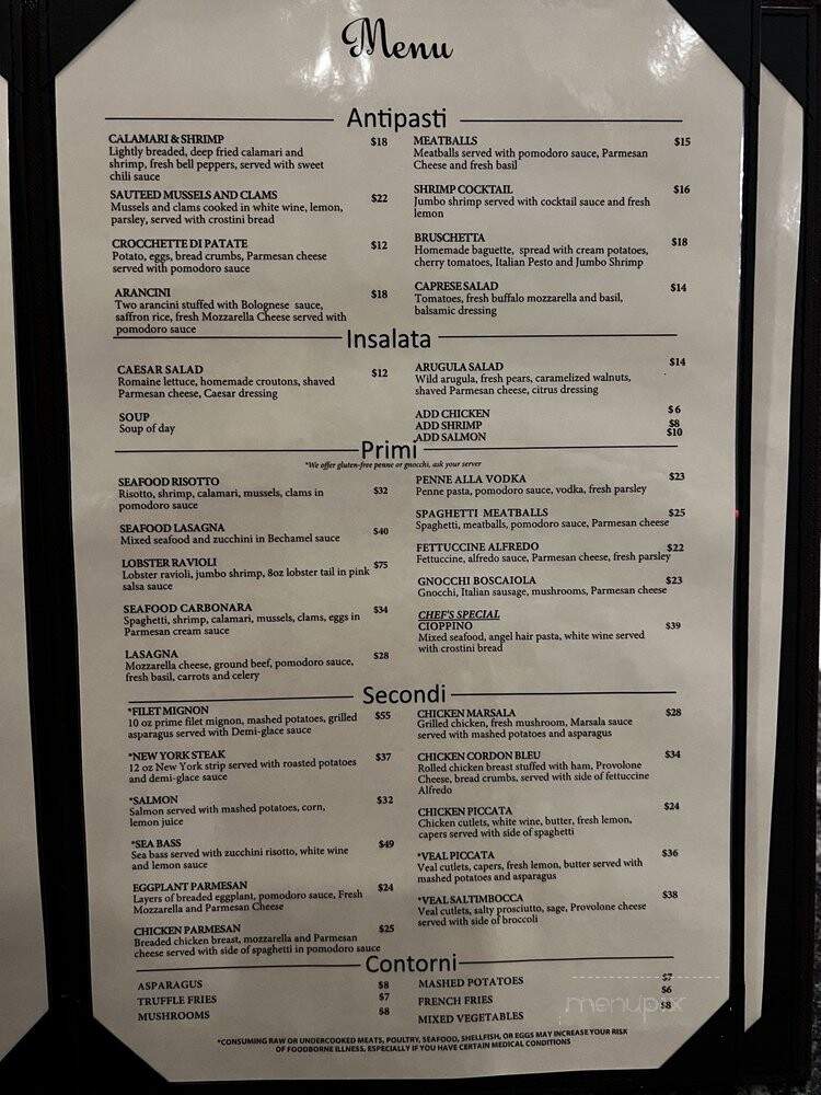 Le Sorelle Restaurant & Bar - Las Vegas, NV menu_pic