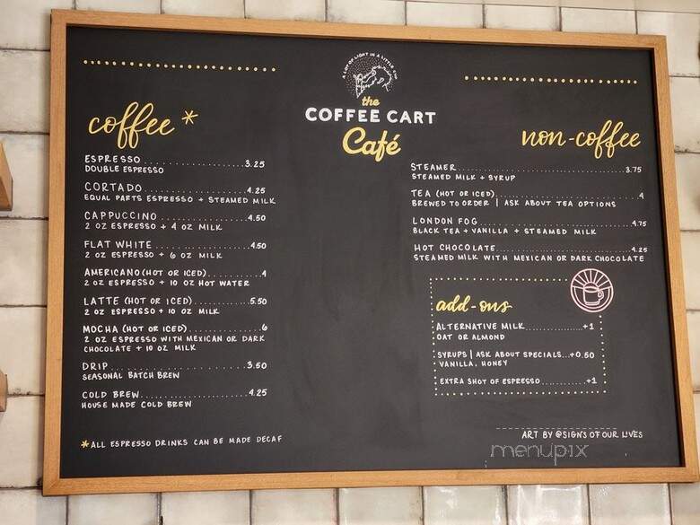 The Coffee Cart Cafe & Espresso Catering - San Diego, CA menu_pic