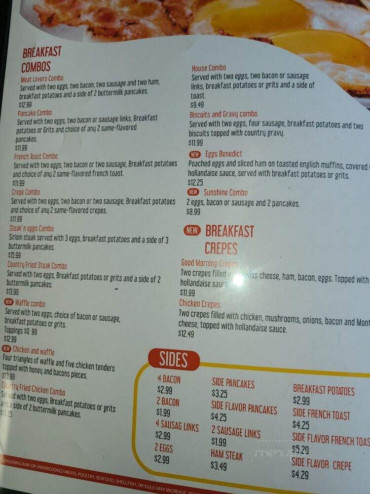 Rise and Shine Breakfast Place - North Charleston, SC menu_pic