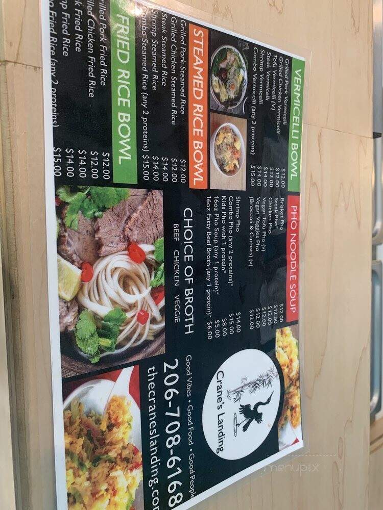 Cranes Landing - Seattle, WA menu_pic