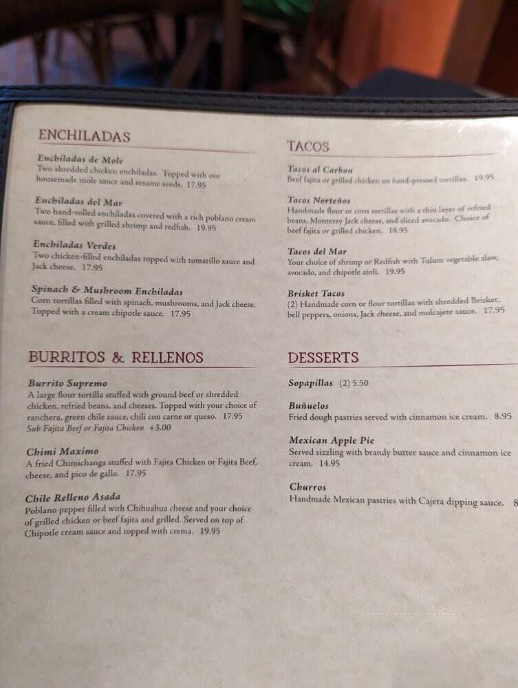 Casa Rosa Restaurant - Dallas, TX menu_pic