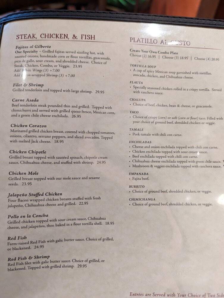 Casa Rosa Restaurant - Dallas, TX menu_pic