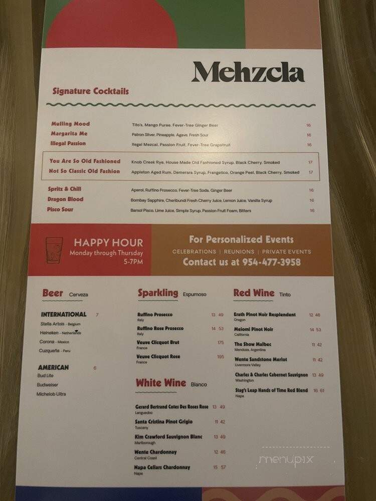 Mehzcla Restaurant South Beach - Miami Beach, FL menu_pic