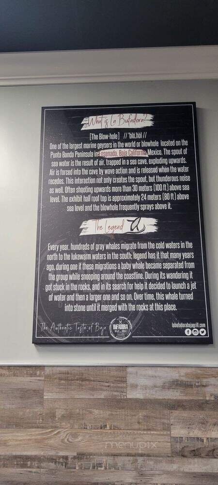 La Bufadora Baja Grill - Ontario, CA menu_pic