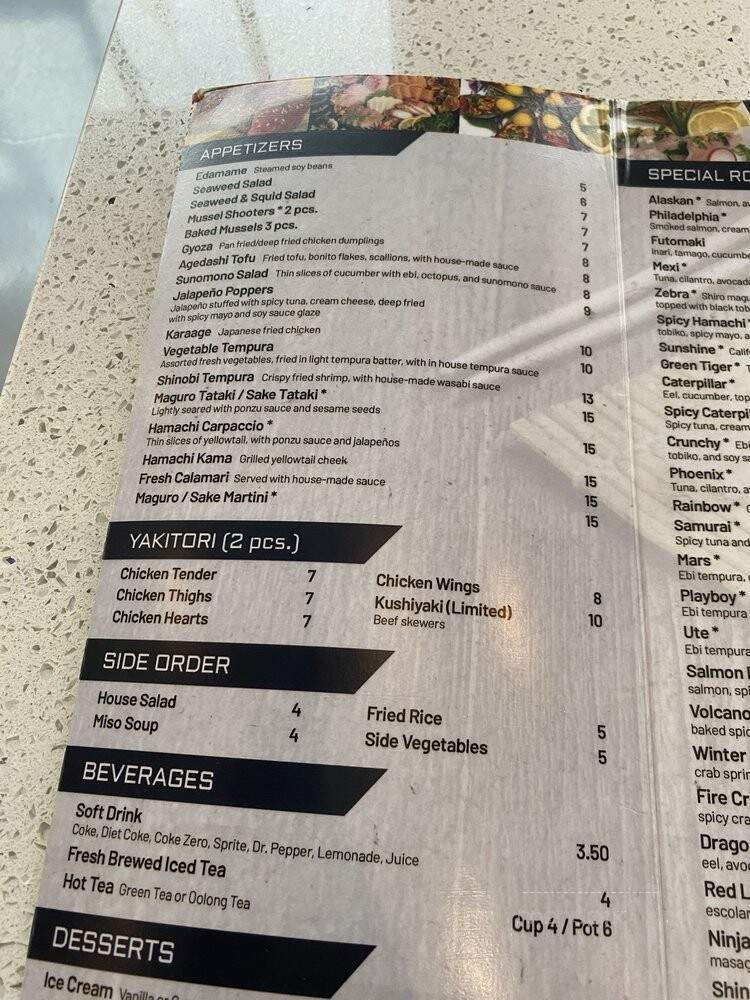 Shinobi - Salt Lake City, UT menu_pic