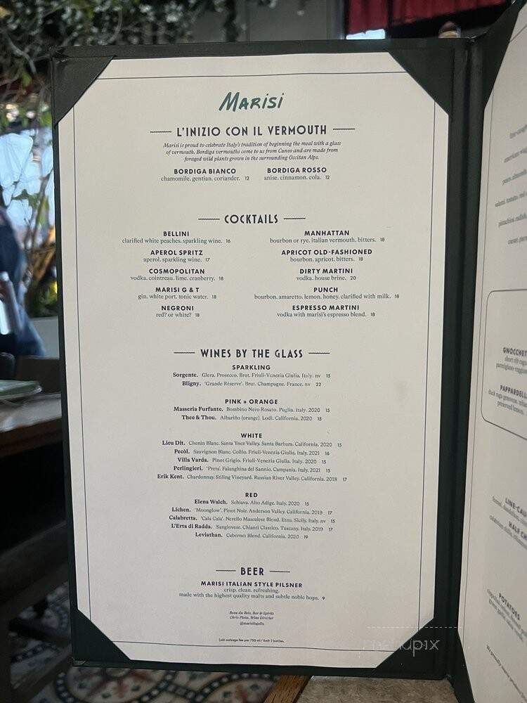 Marisi - La Jolla, CA menu_pic