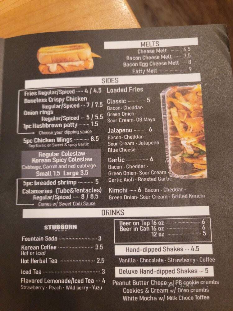 Galbi Burger - Arlington, WA menu_pic