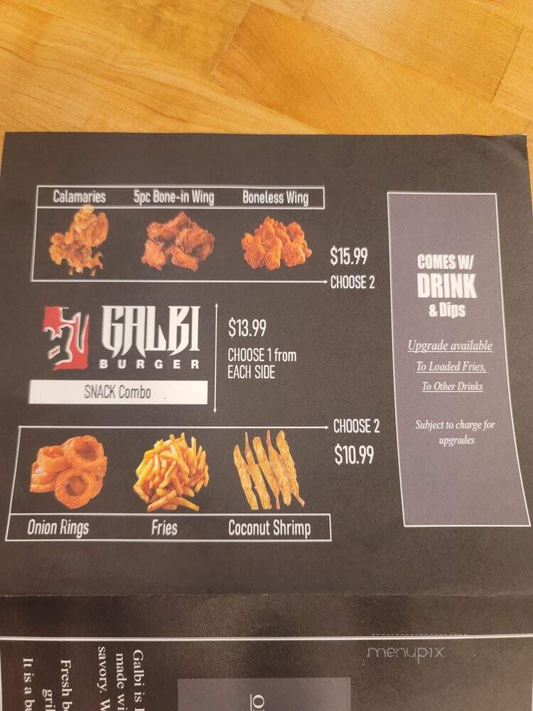 Galbi Burger - Arlington, WA menu_pic