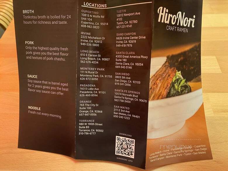 Jikasei Ramen by HiroNori Craft Ramen - Monterey Park, CA menu_pic