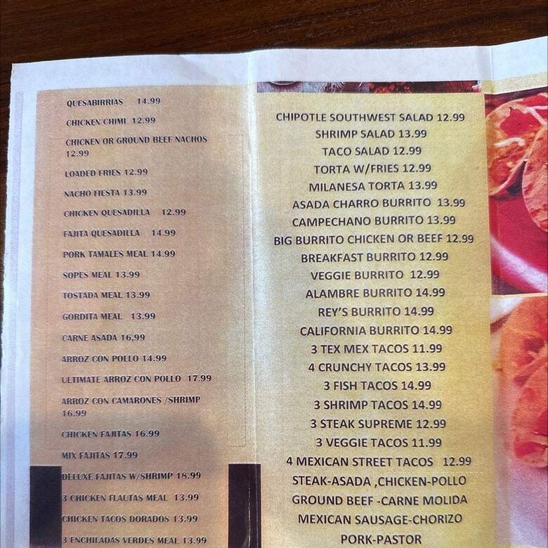 Rosy's Cakes and Paco's Tacos - O'Fallon, MO menu_pic