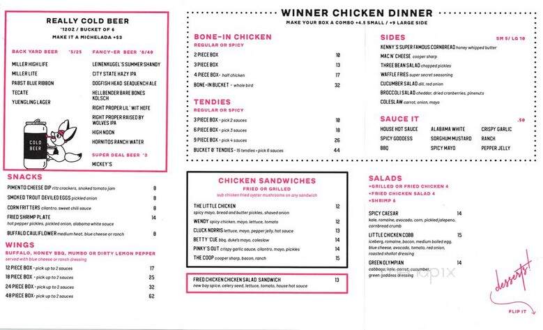 Little Chicken - Washington, DC menu_pic