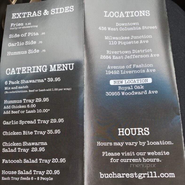 Bucharest Grill - Detroit, MI menu_pic