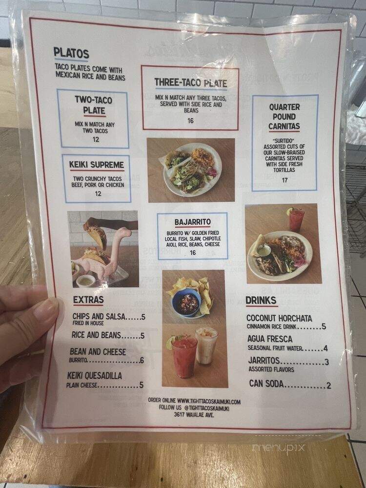 Tight Tacos Kaimuki - Honolulu, HI menu_pic