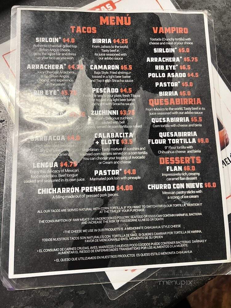 Cabron Carbon Taqueria & Galeria - Denver, CO menu_pic