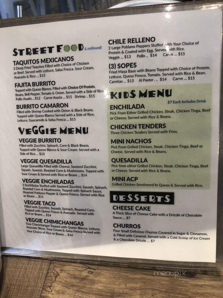 Las Margaritas Bar y Grill - Wilmington, NC menu_pic