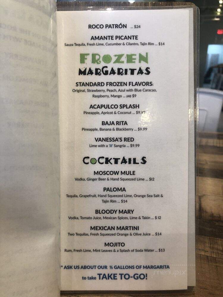 Las Margaritas Bar y Grill - Wilmington, NC menu_pic