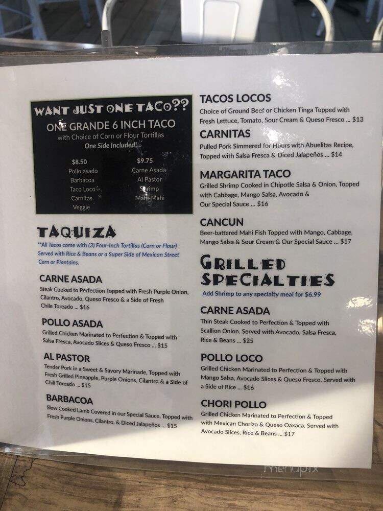 Las Margaritas Bar y Grill - Wilmington, NC menu_pic