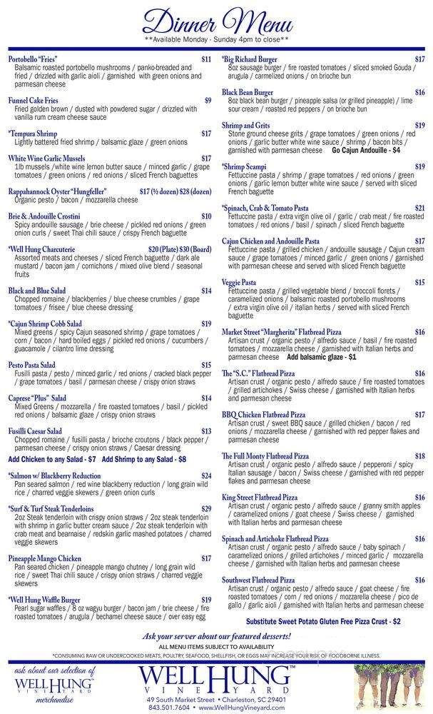 Well Hung Vineyard - Charleston, SC menu_pic