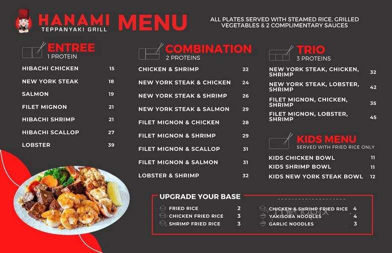 Hanami Teppanyaki Grill - Norwalk, CA menu_pic