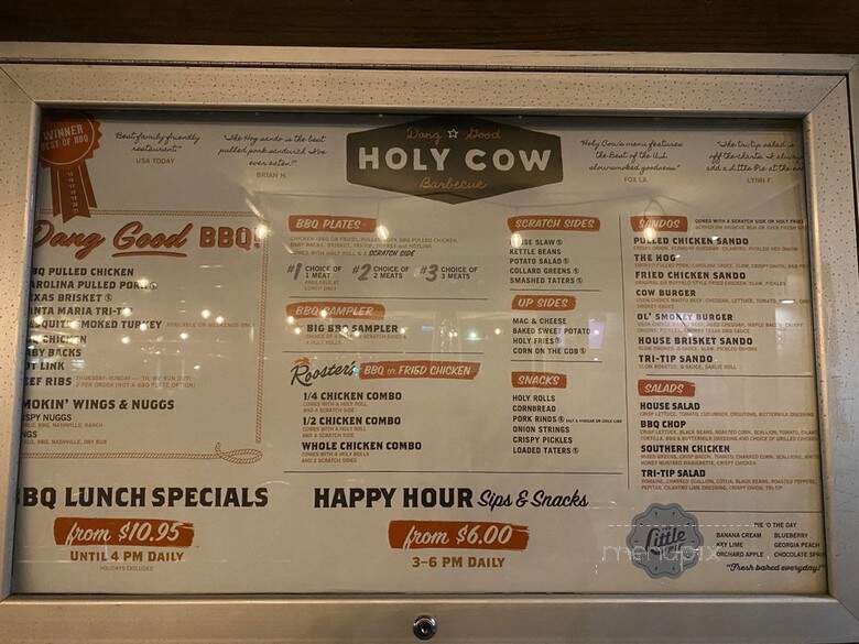 Holy Cow BBQ - Redondo Beach, CA menu_pic