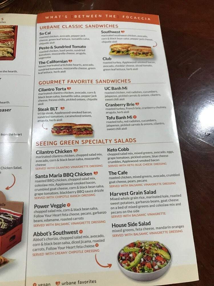 Urbane Cafe - Burbank, CA menu_pic