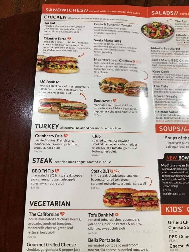 Urbane Cafe - Burbank, CA menu_pic