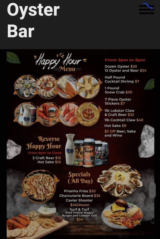 Oyster Bar Sacramento - Sacramento, CA menu_pic