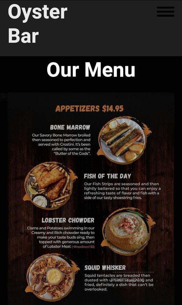 Oyster Bar Sacramento - Sacramento, CA menu_pic