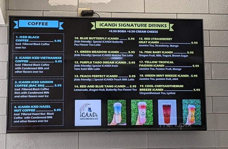 Icandi Coffee Boba Bar & Eats - Elk Grove, CA menu_pic