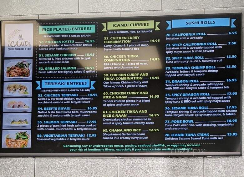 Icandi Coffee Boba Bar & Eats - Elk Grove, CA menu_pic