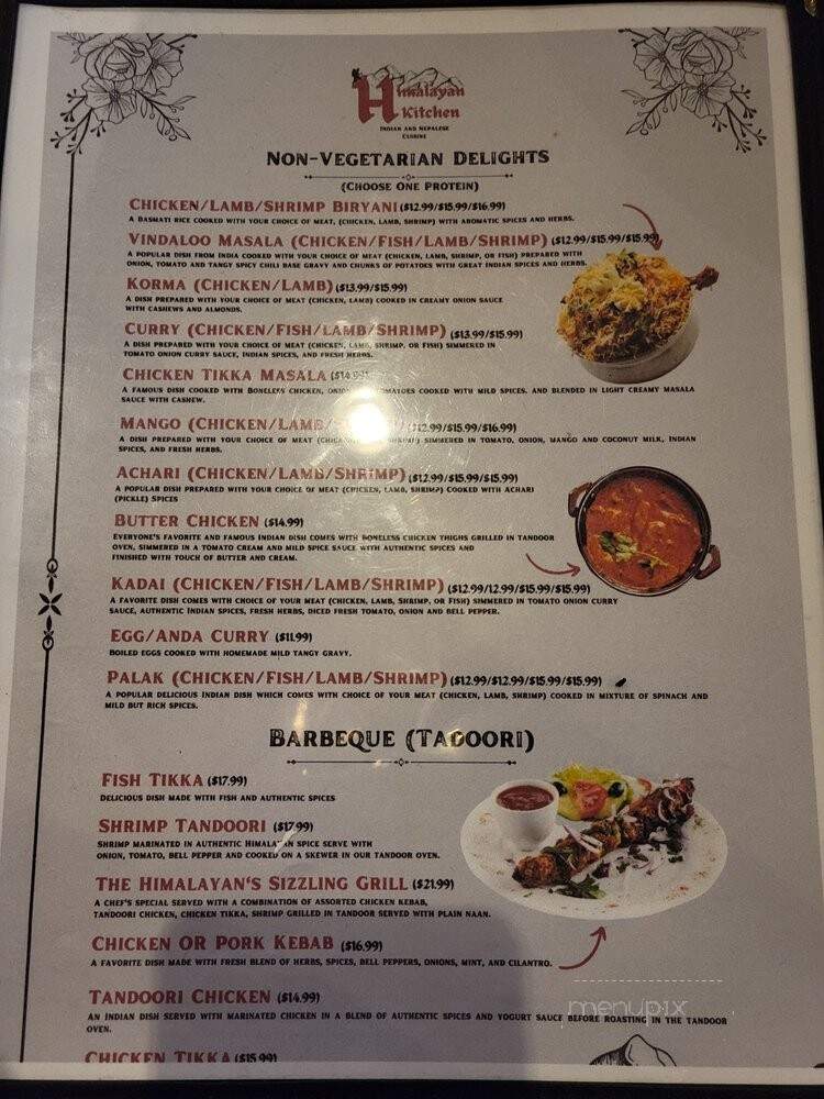 Himalayan Kitchen - San Antonio, TX menu_pic