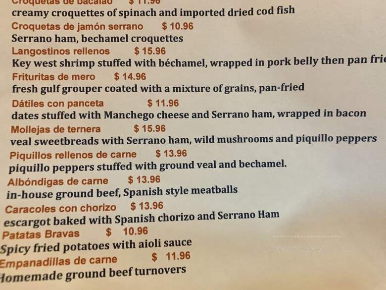Vizcaya SoHo - Tampa, FL menu_pic